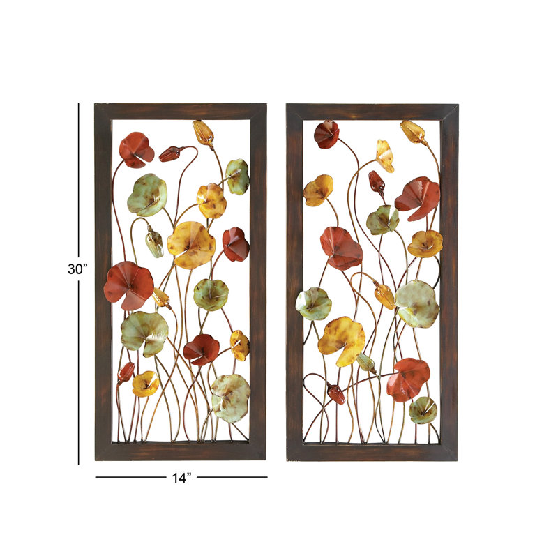 Red Barrel Studio® Floral Metal Wall Décor Set & Reviews Wayfair